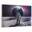 Astronaut Wall Art: Space Explorer Canvas with Earth and Galaxy View