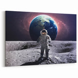 Astronaut Wall Art: Space Explorer Canvas with Earth and Galaxy View