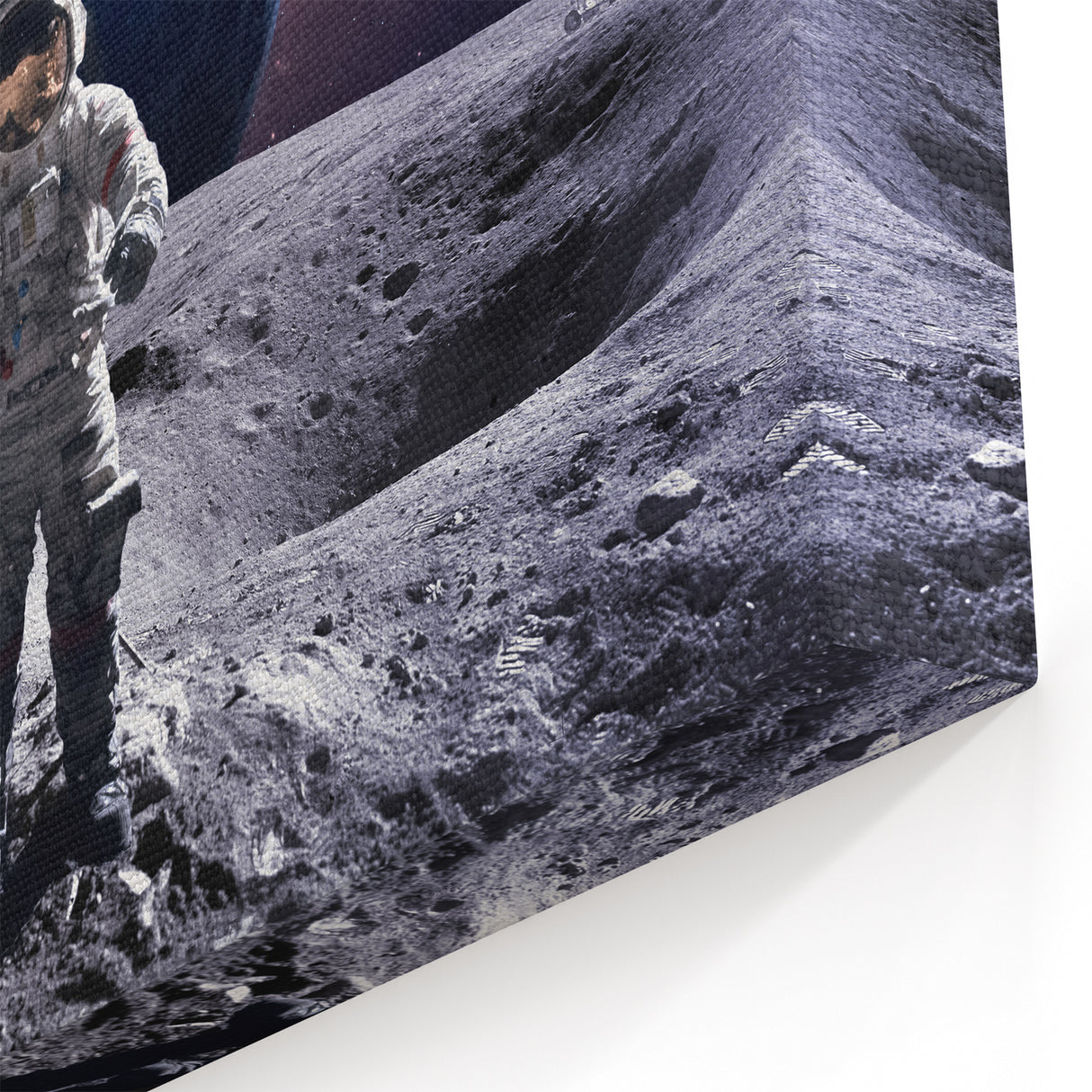 Astronaut Wall Art: Space Explorer Canvas with Earth and Galaxy View