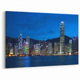 Hong Kong Skyline Night Art - Vibrant Victoria Harbour Cityscape Print