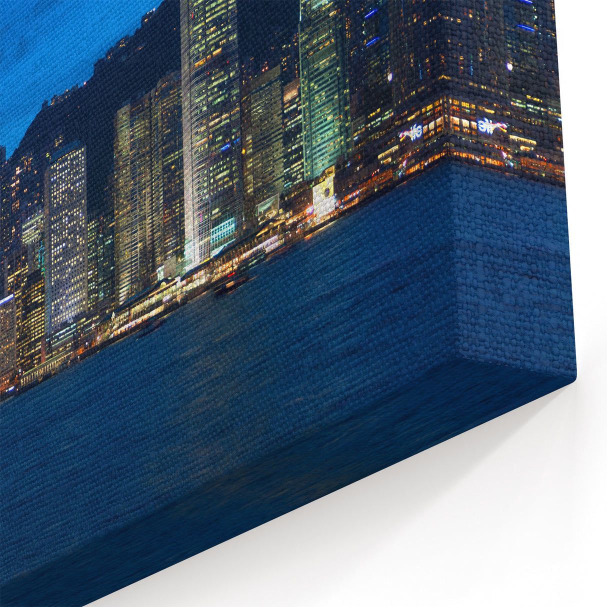 Hong Kong Skyline Night Art - Vibrant Victoria Harbour Cityscape Print