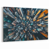 Hong Kong Aerial Cityscape Art - Dynamic Urban Skyline Wall Decor