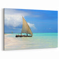 Zanzibar Beach Art - Tranquil Sailing on Tanzanian Waters Canvas Print