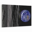 Earth from Space Art - Dramatic View of Earth and the Moon Wall Decor
