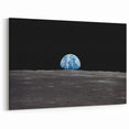 Earthrise Over the Moon Wall Art - Iconic Earth from Space Decor Print
