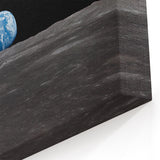 Earthrise Over the Moon Wall Art - Iconic Earth from Space Decor Print