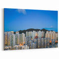 Hong Kong Skyline Art - Vibrant High-Rise Cityscape at Dusk Wall Decor