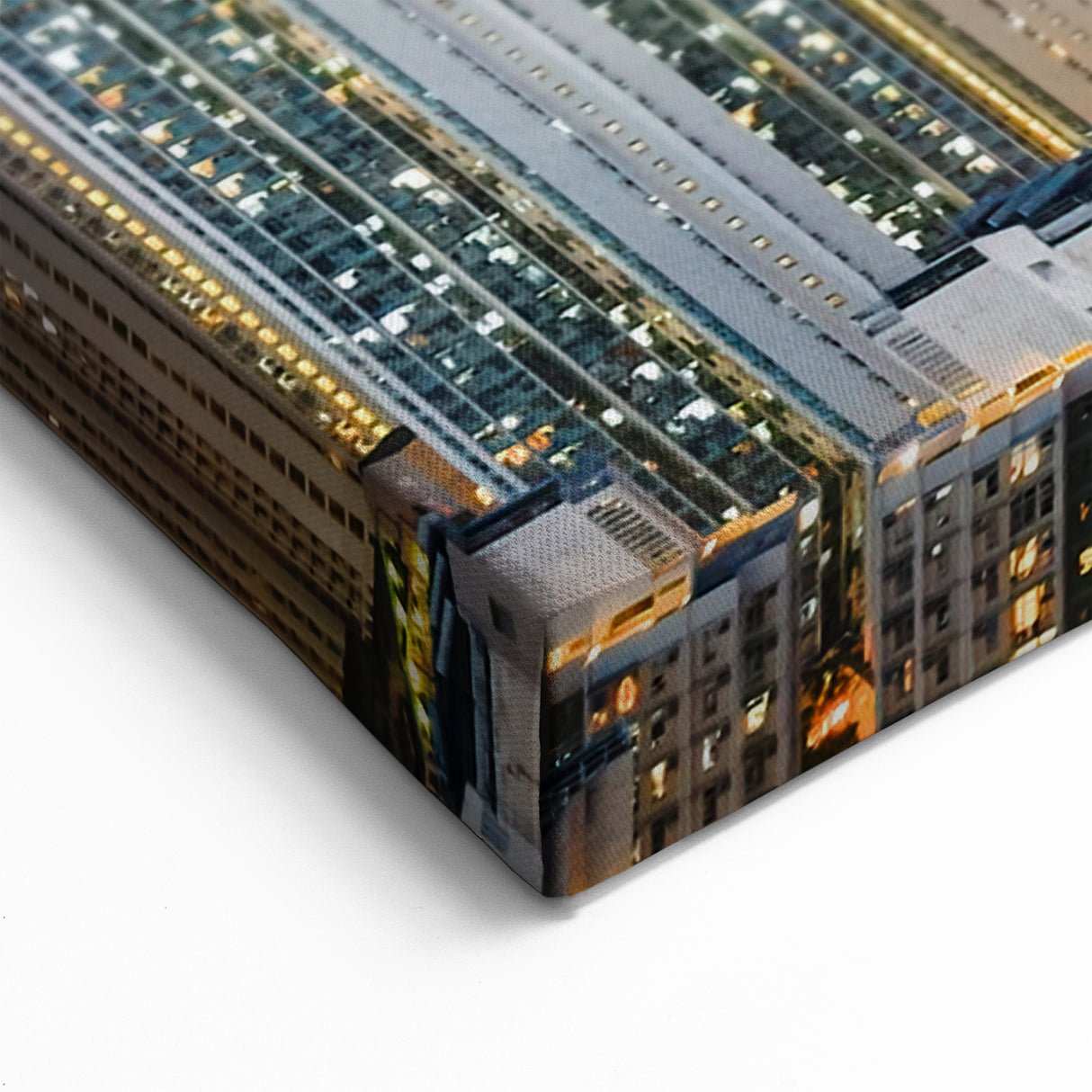 Hong Kong Skyline Art - Vibrant High-Rise Cityscape at Dusk Wall Decor