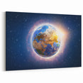 Earth Sunrise Wall Art - Glowing View of Earth from Space Decor Print