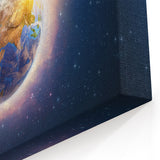 Earth Sunrise Wall Art - Glowing View of Earth from Space Decor Print