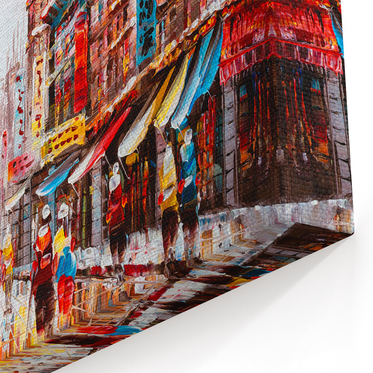 Hong Kong Street Art - Colorful Textured Urban Scene Wall Decor
