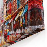 Hong Kong Street Art - Colorful Textured Urban Scene Wall Decor