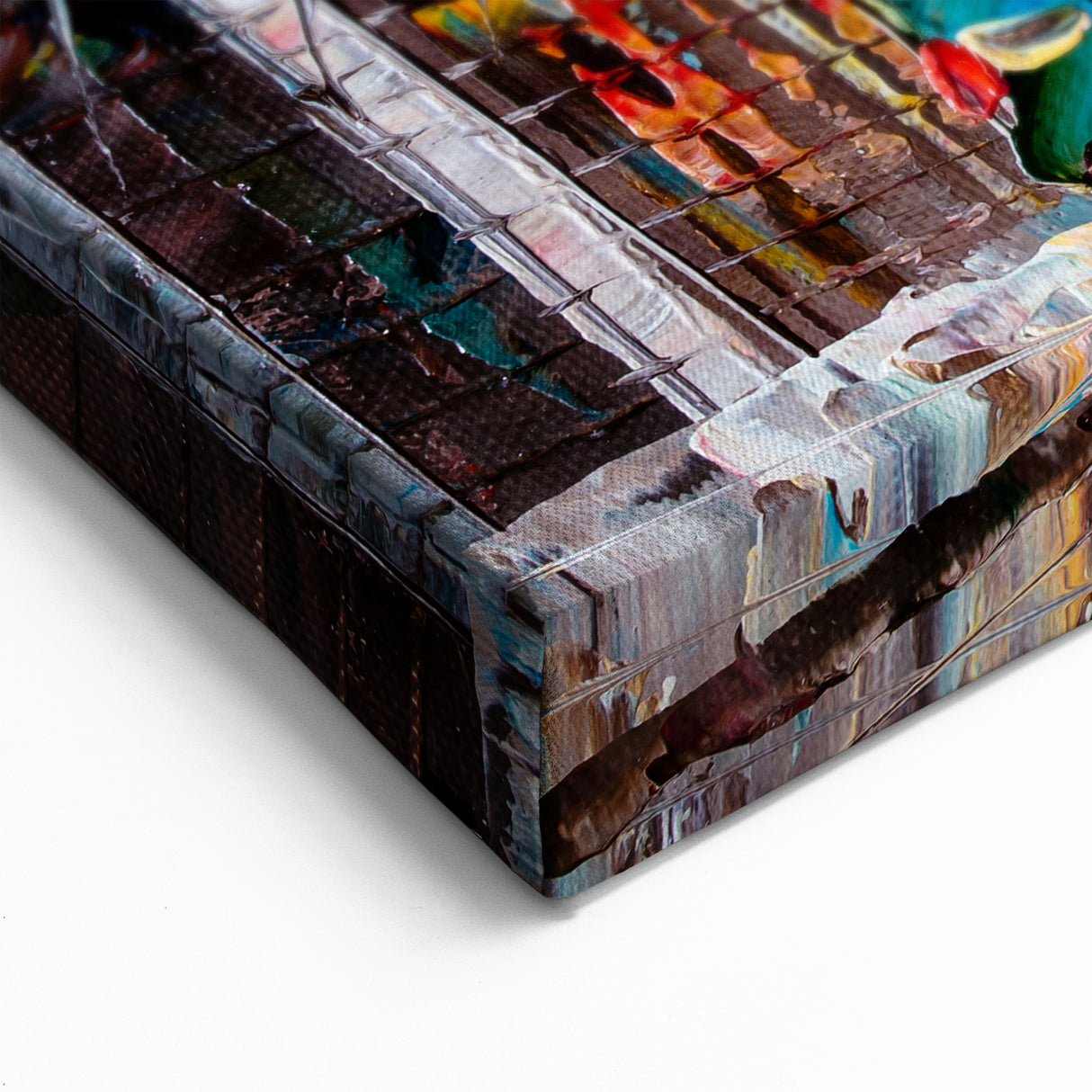 Hong Kong Street Art - Colorful Textured Urban Scene Wall Decor
