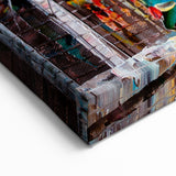 Hong Kong Street Art - Colorful Textured Urban Scene Wall Decor