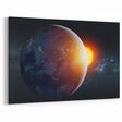 Earth and Sun Wall Art - Stunning Space and Sunrise Decor Print