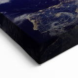 Sunrise Over Earth Wall Art - Space View of Earth with Moon Decor