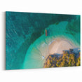Zanzibar Aerial Art - Boat and Secluded Beach in Crystal Waters Canvas Print