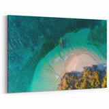 Zanzibar Aerial Art - Boat and Secluded Beach in Crystal Waters Canvas Print