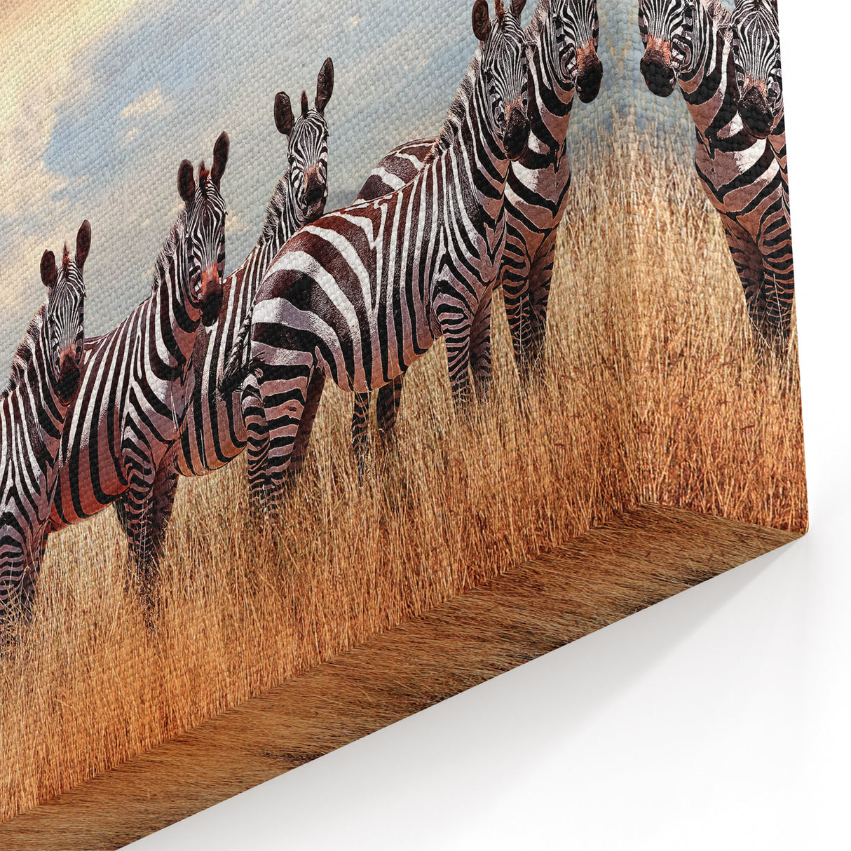 Zebra Herd Wall Art - Serengeti Zebras Against a Stunning Sky Canvas Print