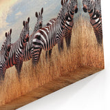 Zebra Herd Wall Art - Serengeti Zebras Against a Stunning Sky Canvas Print