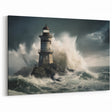 Stormy Lighthouse and Crashing Waves - Earthy Phenomena Wall Art Print