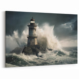 Stormy Lighthouse and Crashing Waves - Earthy Phenomena Wall Art Print