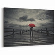 Rainy Bridge with Red Umbrella - Earthy Phenomena Wall Art Print