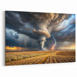 Tornado with Lightning in Rural Landscape - Earthy Phenomena Wall Art