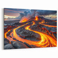 Volcanic Eruption with Lava Flow - Earthy Phenomena Wall Art Print