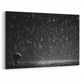 Solitary Figure in Rainstorm - Earthy Phenomena Wall Art Print