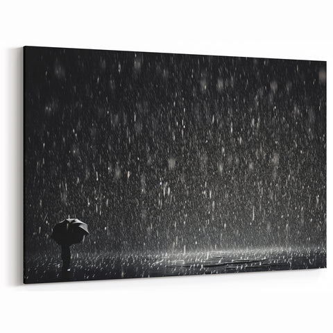 Solitary Figure in Rainstorm - Earthy Phenomena Wall Art Print