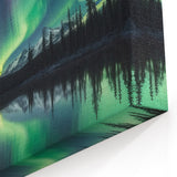 Northern Lights Over Lake and Mountains - Earth Phenomena Wall Art Print