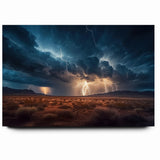 Lightning Storm Over Desert Landscape - Earth Phenomena Wall Art Print