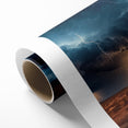 Lightning Storm Over Desert Landscape - Earth Phenomena Wall Art Print