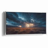 Lightning Storm Over Desert Landscape - Earth Phenomena Wall Art Print
