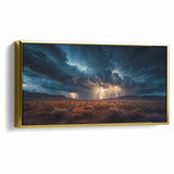 Lightning Storm Over Desert Landscape - Earth Phenomena Wall Art Print