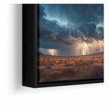 Lightning Storm Over Desert Landscape - Earth Phenomena Wall Art Print