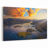 Golden Coastal Island Art – British Columbia’s Scenic Aerial View