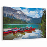 Serene Lake with Canoes Art – British Columbia’s Scenic Wilderness