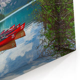Serene Lake with Canoes Art – British Columbia’s Scenic Wilderness
