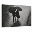 Couple Walking in Rain with Umbrellas - Earthy Phenomena Wall Art Print