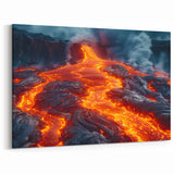 Molten Lava Flowing Over Volcanic Rock - Earth Phenomena Wall Art Print