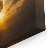 Golden Solar Eclipse Wall Art – Majestic Eclipse Canvas for Home Decor