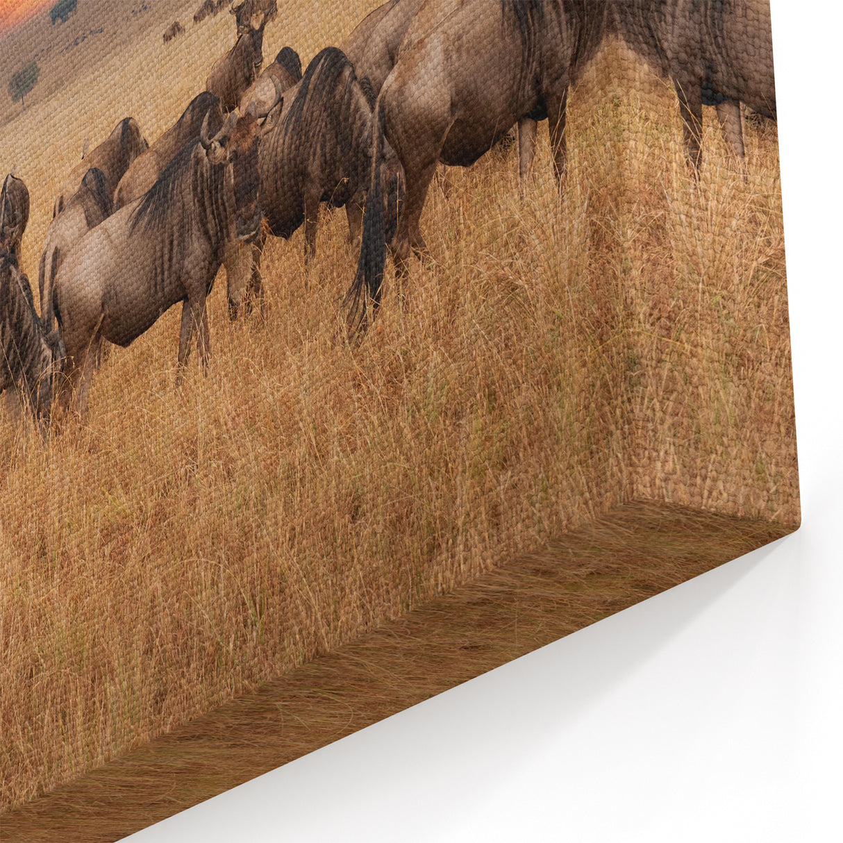 Wildebeest Migration Wall Art - African Wildlife Print for Home Decor