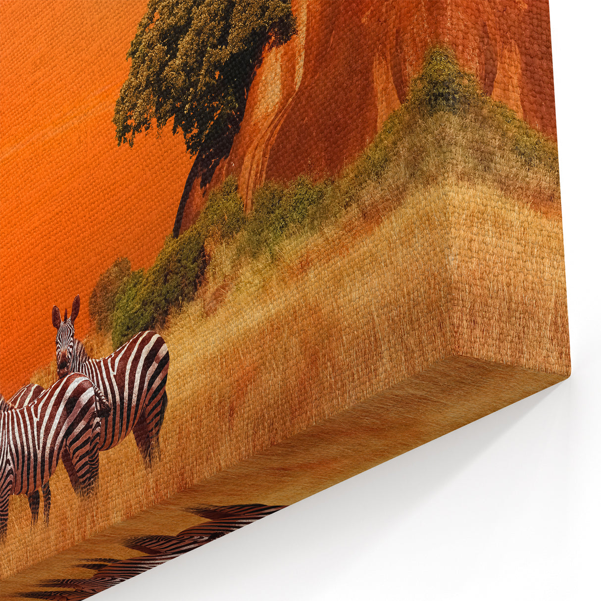 Zebra Sunset Wall Art - Serengeti Landscape Print for Home Decor