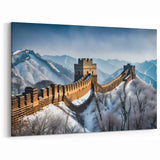 Winter Great Wall Canvas Art – Stunning Chinese Landmark in Snow Decor