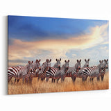 Zebra Herd Wall Art - Serengeti Wildlife Print for Modern Home Decor