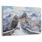 Snowy Great Wall Canvas Art – Captivating Chinese Winter Scene Decor
