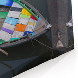 Colorful Boat on Water – Vibrant Indian Landscape Wall Art Canvas Print
