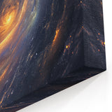 Cosmic Swirl Galaxy Wall Art: Golden Nebula & Astronomy Canvas Prints
